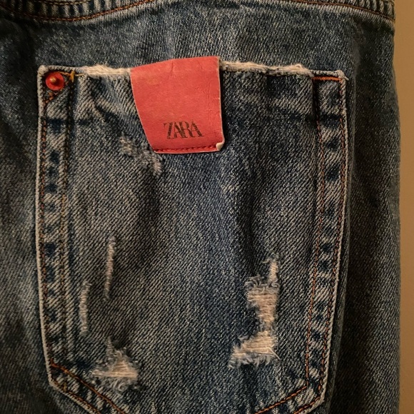 Zara straight leg super distressed jeans Sz.4 - Picture 3 of 4